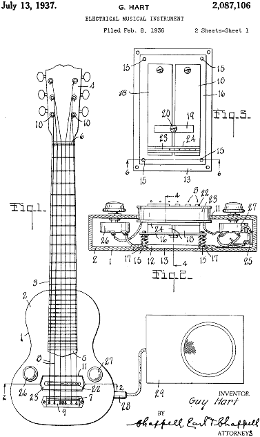 first electric guitar patent